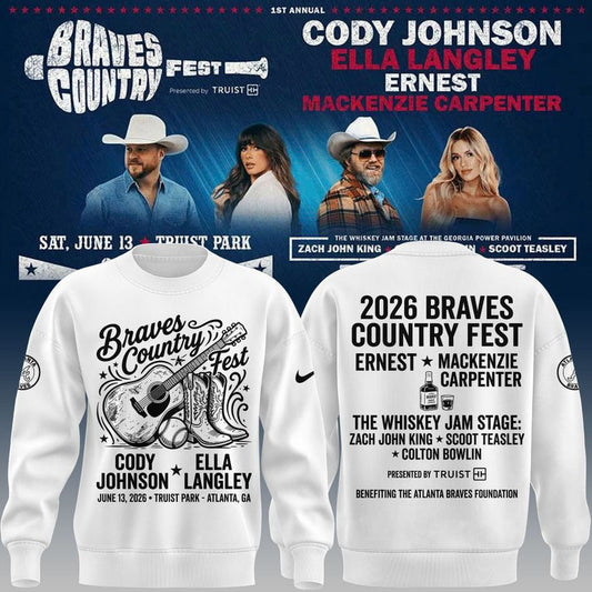 Specical New Braves Country Fest White Sweater 2026