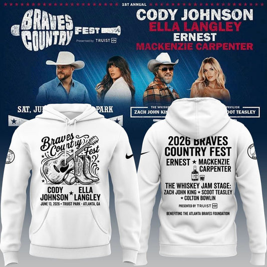 Specical New Braves Country Fest White Hoodie 2026