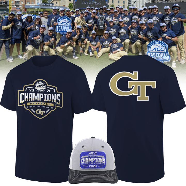 Georgia Tech Yellow Jackets Baseball Adidas ACC Tournament Champions Tee