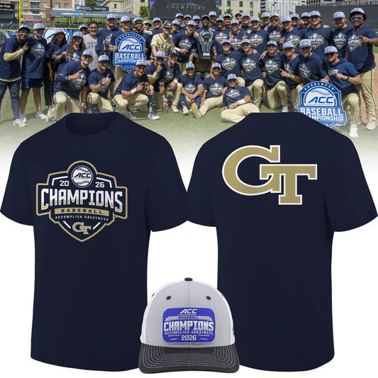 Georgia Tech Yellow Jackets Baseball Adidas ACC Tournament Champions Tee