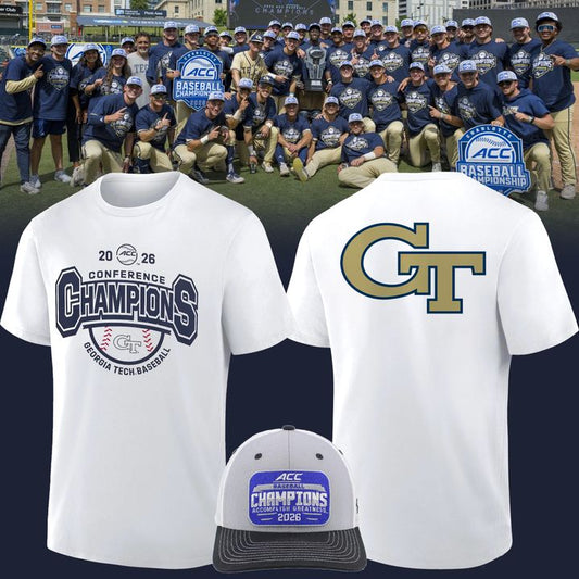 Georgia Tech Yellow Jackets Baseball Adidas ACC Tournament Champions Tee