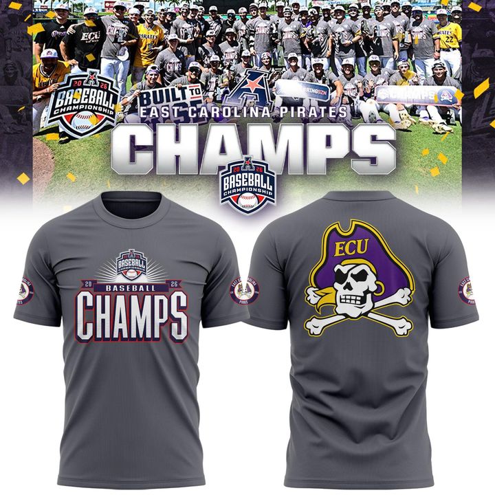 East Carolina Pirates 2026 American Baseball Champions Tshirt