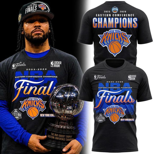 Men's New York Knicks Fanatics Charcoal 2026 Eastern Conference Champions Two-Sided T-Shirt