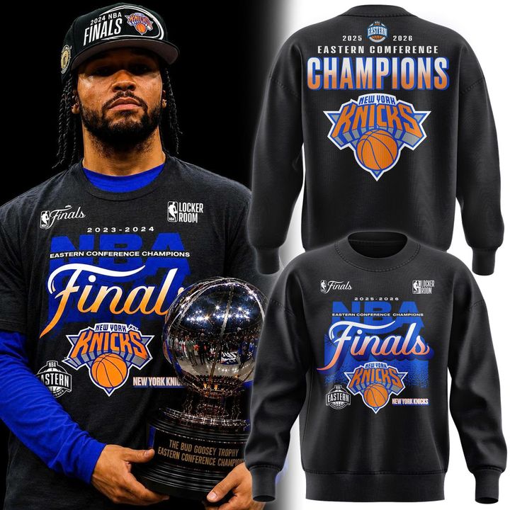 Men's New York Knicks Fanatics Charcoal 2026 Eastern Conference Champions Two-Sided Long Tee