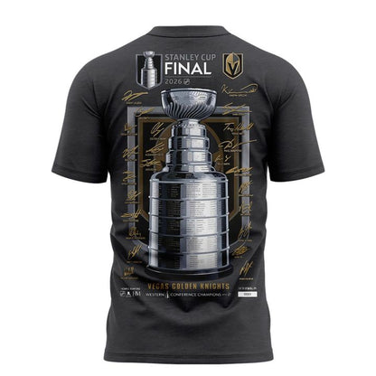 Men's Vegas Golden Knights Fanatics Heather Charcoal 2026  Western Conference Champions Signature T-Shirt