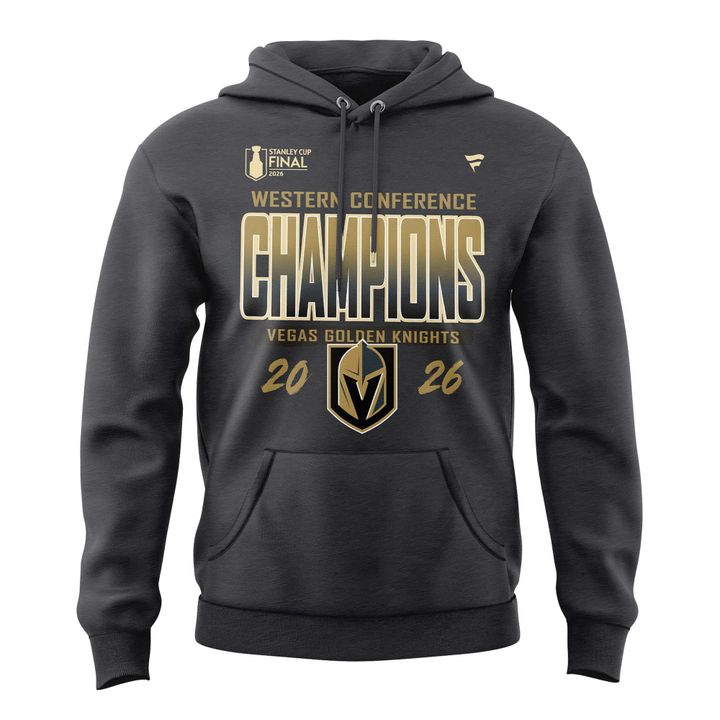 Men's Vegas Golden Knights Fanatics Heather Charcoal 2026 Western Conference Champions Signature Hoodie