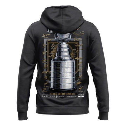 Men's Vegas Golden Knights Fanatics Heather Charcoal 2026 Western Conference Champions Signature Hoodie