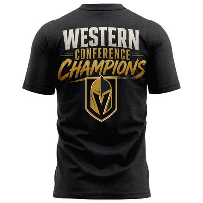 Men's Vegas Golden Knights Fanatics Heather Charcoal 2026  Western Conference Champ 2-Sided T-Shirt