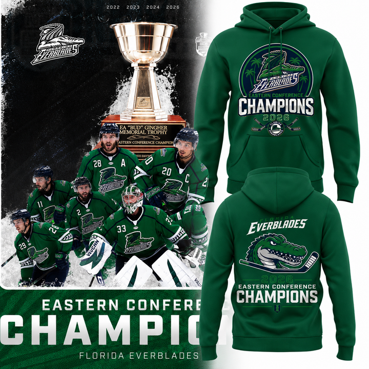 Limited Edition Florida Everblades 2026 Kelly Cup Champions Hoodie