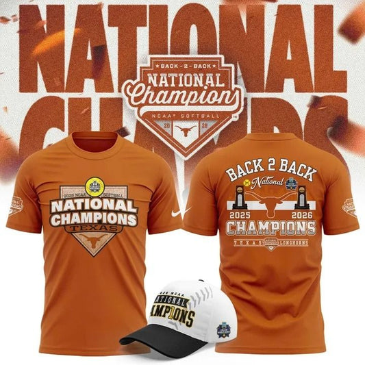 Texas Longhorns Back To Back NATIONAL CHAMPIONS T-shirt