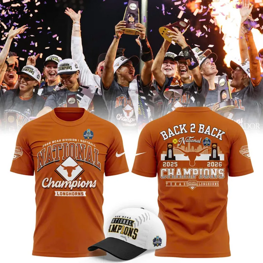 Texas Longhorns Back To Back NATIONAL CHAMPIONS T-shirt