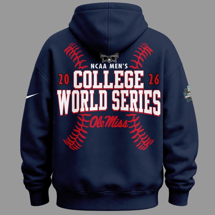 Limited Edition "Olemaha" Navy Hoodie Ole Miss Baseball CWS2026