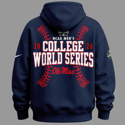Limited Edition "Olemaha" Navy Hoodie Ole Miss Baseball CWS2026