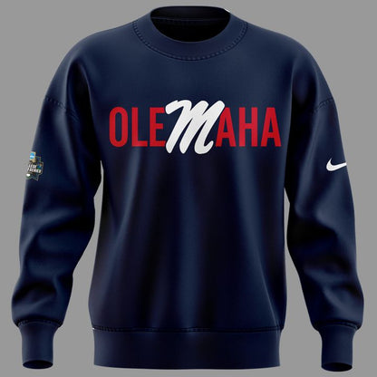 Limited Edition "Olemaha" Navy Sweat Ole Miss Baseball CWS2026