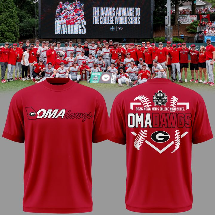 1.Limited Edition "Omadawgs" T-Shirt Georgia Baseball CWS2026
