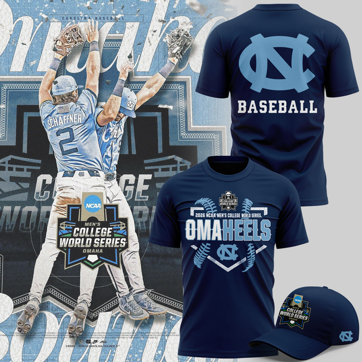 North Carolina Tar Heels 2026 Baseball College World Series Omaheels T-shirt