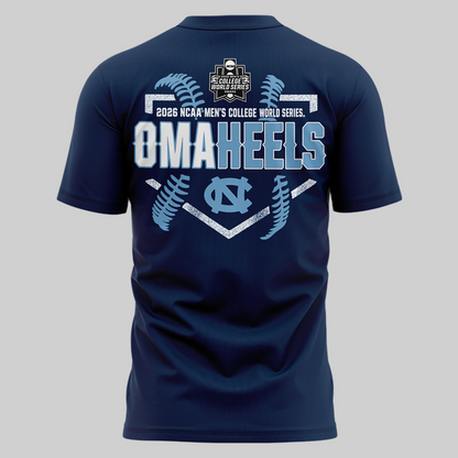 North Carolina Tar Heels 2026 Baseball College World Series Omaheels T-shirt