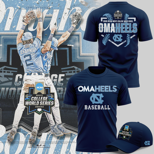 North Carolina Tar Heels 2026 Baseball College World Series Omaheels T-shirt