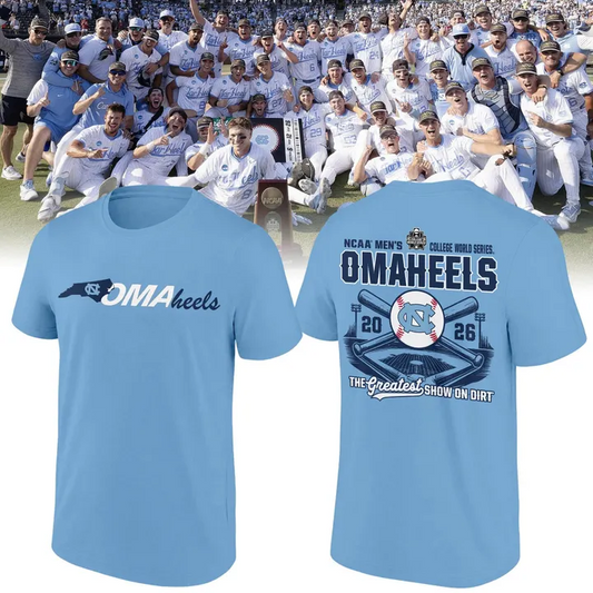 North Carolina Tar Heels 2026 Baseball College World Series Omaheels T-shirt