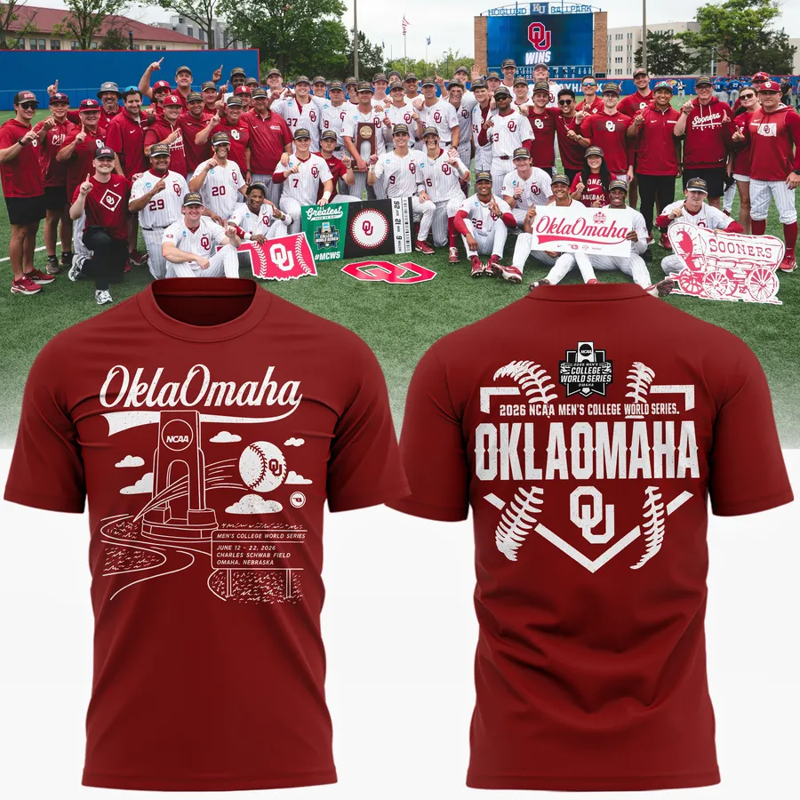 Sooners Crimson 2026 Division I Baseball National Champions Locker Room Shirt