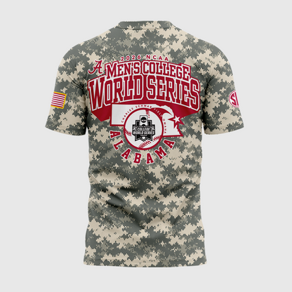 2.Alabama Crimson Tide 2026 Baseball College World Series OmaTide Camo T-Shirt