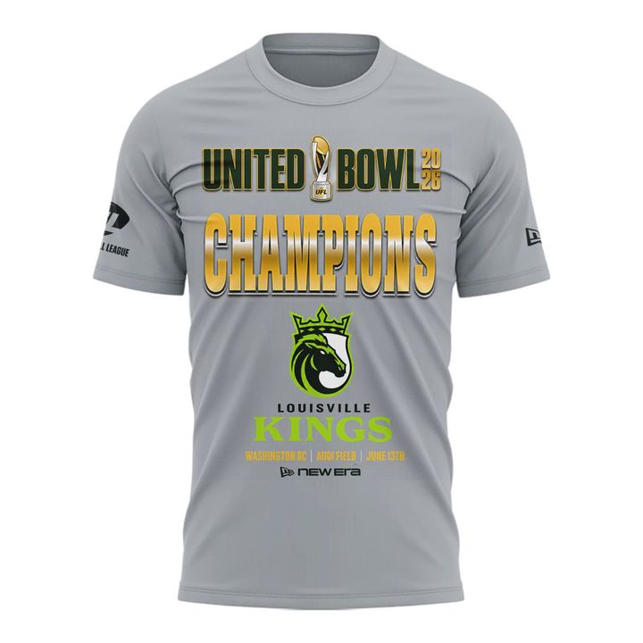 Louisville Kings 2026 United Bowl Champions Gray T-Shirt