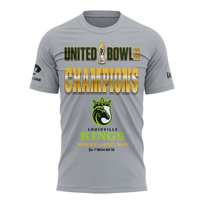 Louisville Kings 2026 United Bowl Champions Gray T-Shirt v2