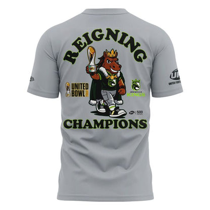 Louisville Kings 2026 United Bowl Champions Gray T-Shirt v2