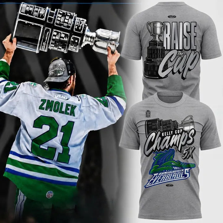 Florida Everblades Kelly Cup Champions 5X Championship T-Shirt