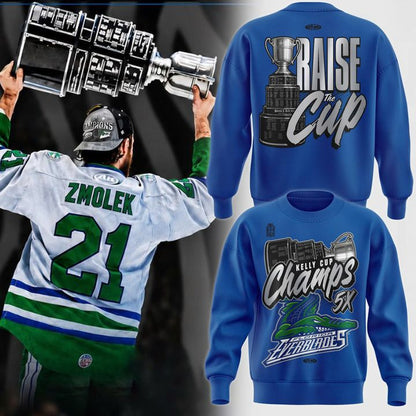 Florida Everblades Kelly Cup Champions 5X Championship Blue Sweatshirt