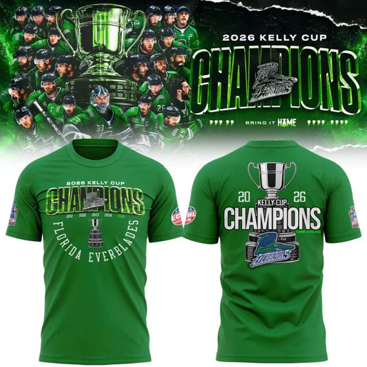 Florida Everblades Blue 2026 Kelly Cup Champions T-Shirt