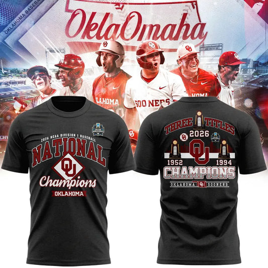 Sooners Crimson 2026 Division I Baseball National Champions Locker Room Shirt