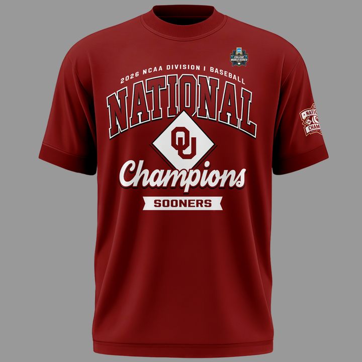 Oklahoma Sooners Champion 2026 Baseball Men's College World Series Champions Locker Room T-Shirt
