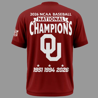 Oklahoma Sooners Champion 2026 Baseball Men's College World Series Champions Locker Room T-Shirt