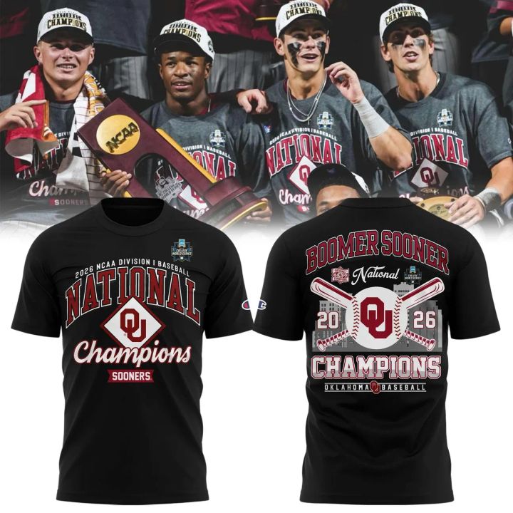Oklahoma Sooners 2026 Baseball National Champions Tshirt