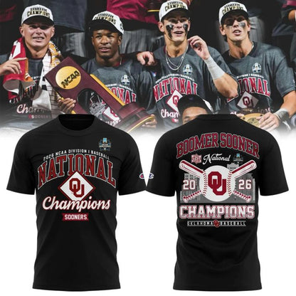 Oklahoma Sooners 2026 Baseball National Champions Tshirt