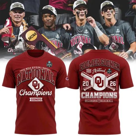 Oklahoma Sooners 2026 Baseball National Champions Tshirt