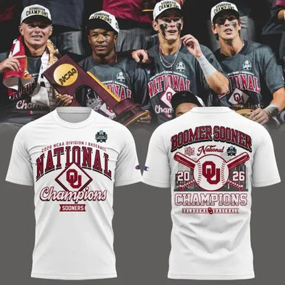 Oklahoma Sooners 2026 Baseball National Champions Tshirt
