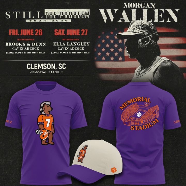 Clemson Tigers x Morgan Wallen 2026 Still The Problem Tour T-Shirt