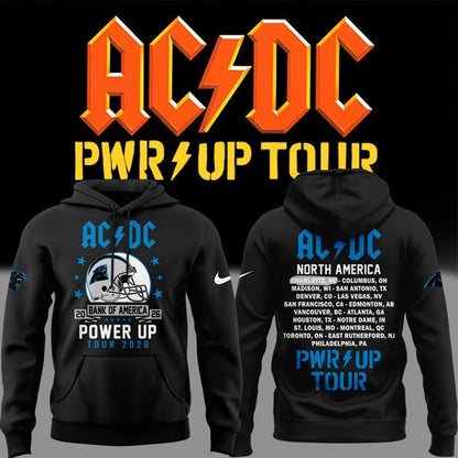 Exclusive Hoodie Power Up Tour 2026 AC/DC x Carolina Panthers Hoodie