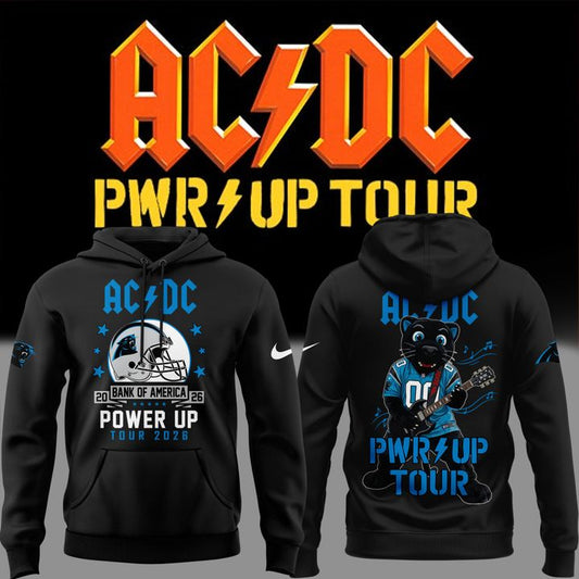 Exclusive Hoodie Power Up Tour 2026 AC/DC x Carolina Panthers Hoodie