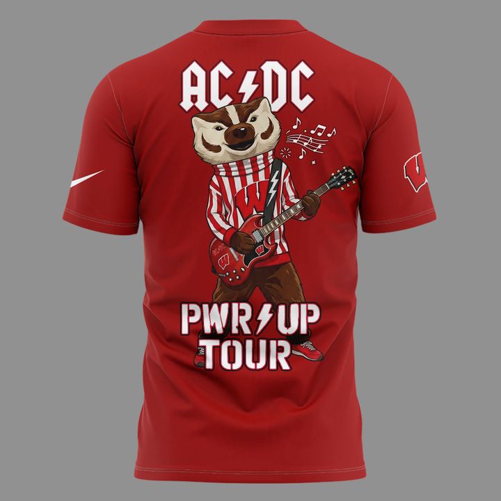 01. AC/DC x Wisconsin Badgers Football - Power Up Tour 2026 T-Shirt