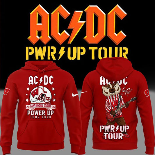 02. Hoodie AC/DC x Wisconsin Badgers Football - Power Up Tour 2026 Hoodie