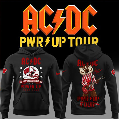 06. Special Hoodie AC/DC x Wisconsin Badgers Football - Power Up Tour 2026 Hoodie