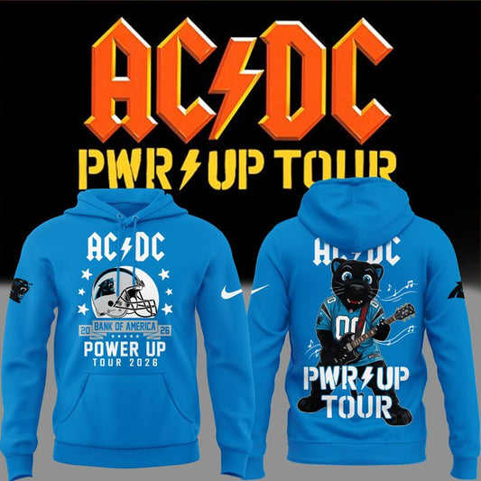 Exclusive Hoodie Power Up Tour 2026 AC/DC x Carolina Panthers Hoodie