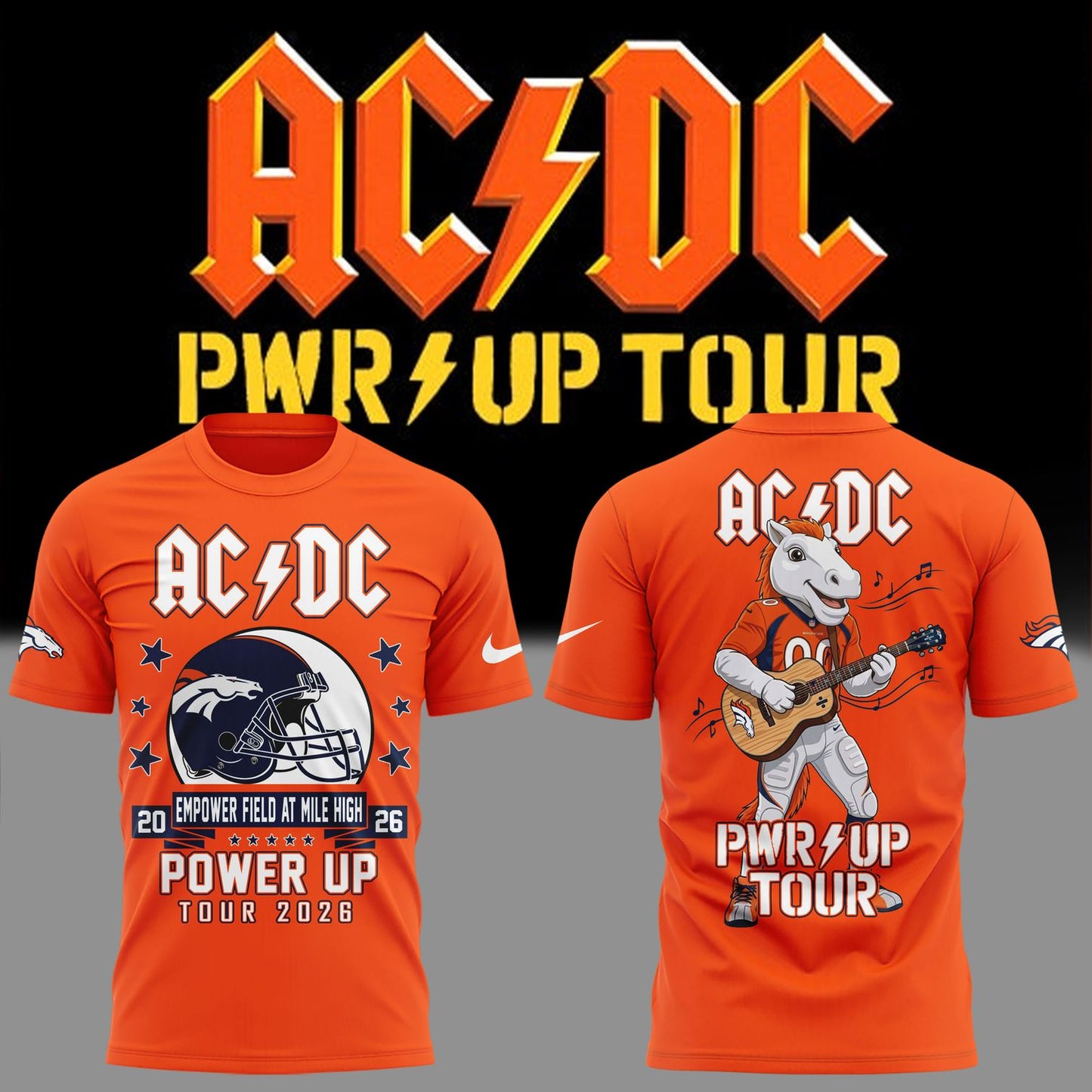 AC/DC x Denver Broncos - Power Up Tour 2026 T-Shirt