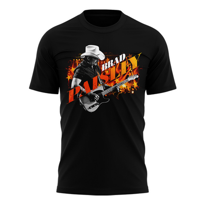 Limited Edtion BYU Football x Brad Paisley Stadium Of Fire Tour Black T-Shirt