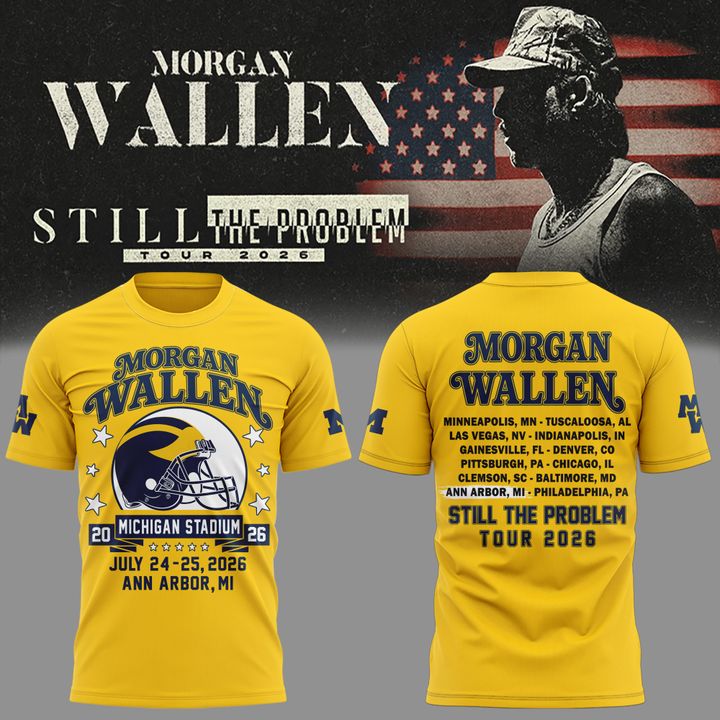 Limited Edition Morgan Wallen x Michigan Wolverines Football - Still The Problem Tour 2026 T-Shirt