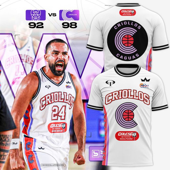 Criollos de Caguas 2026 Official New Uniform White Short Sleeve T-Shirt