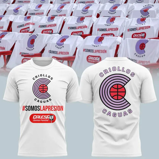 Criollos de Caguas #SomosLaPresión White T-Shirt – Puerto Rico Basketball Fan Edition